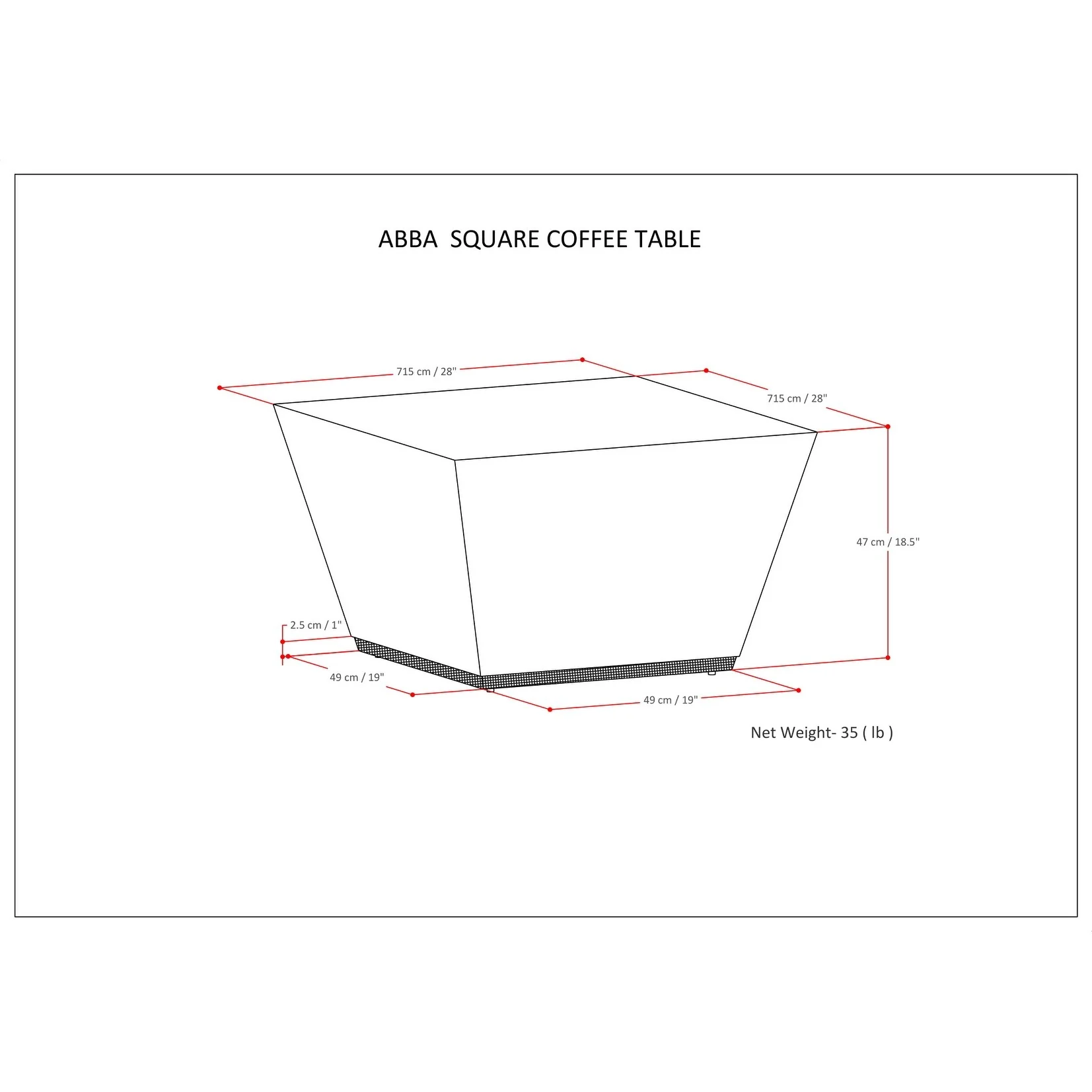 WYNDENHALL Gillean Solid Mango Wood 28 inch Wide Square Modern Coffee Table - 28 x 28 x 18.5