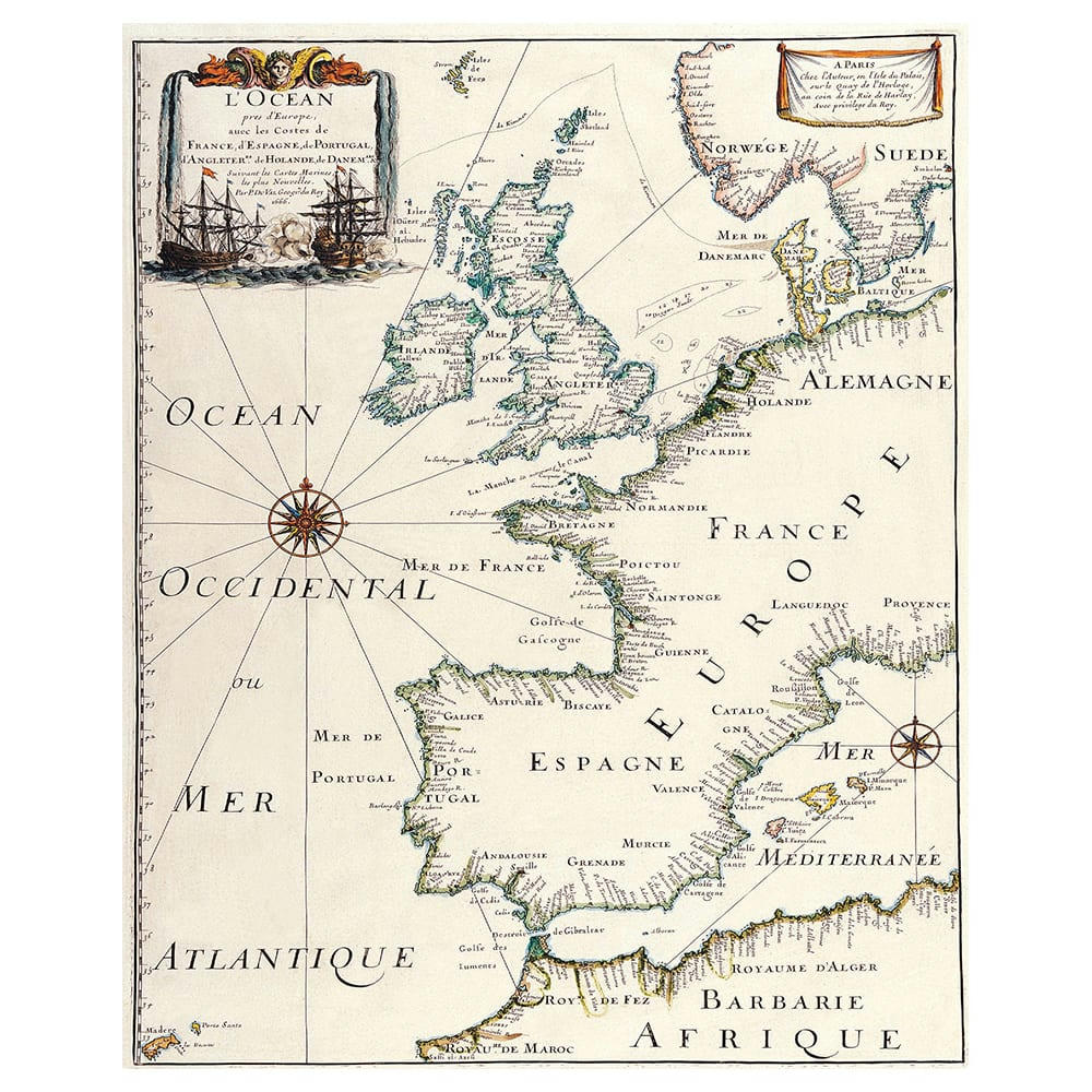 - Tableau cartographie ancienne carte No.5 40x50cm