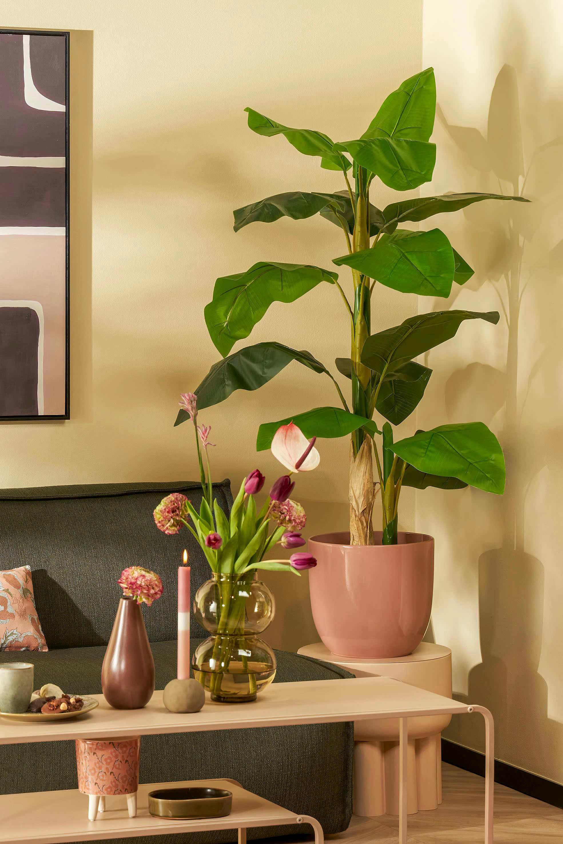 - Strelitzia artificielle vert en pot H150