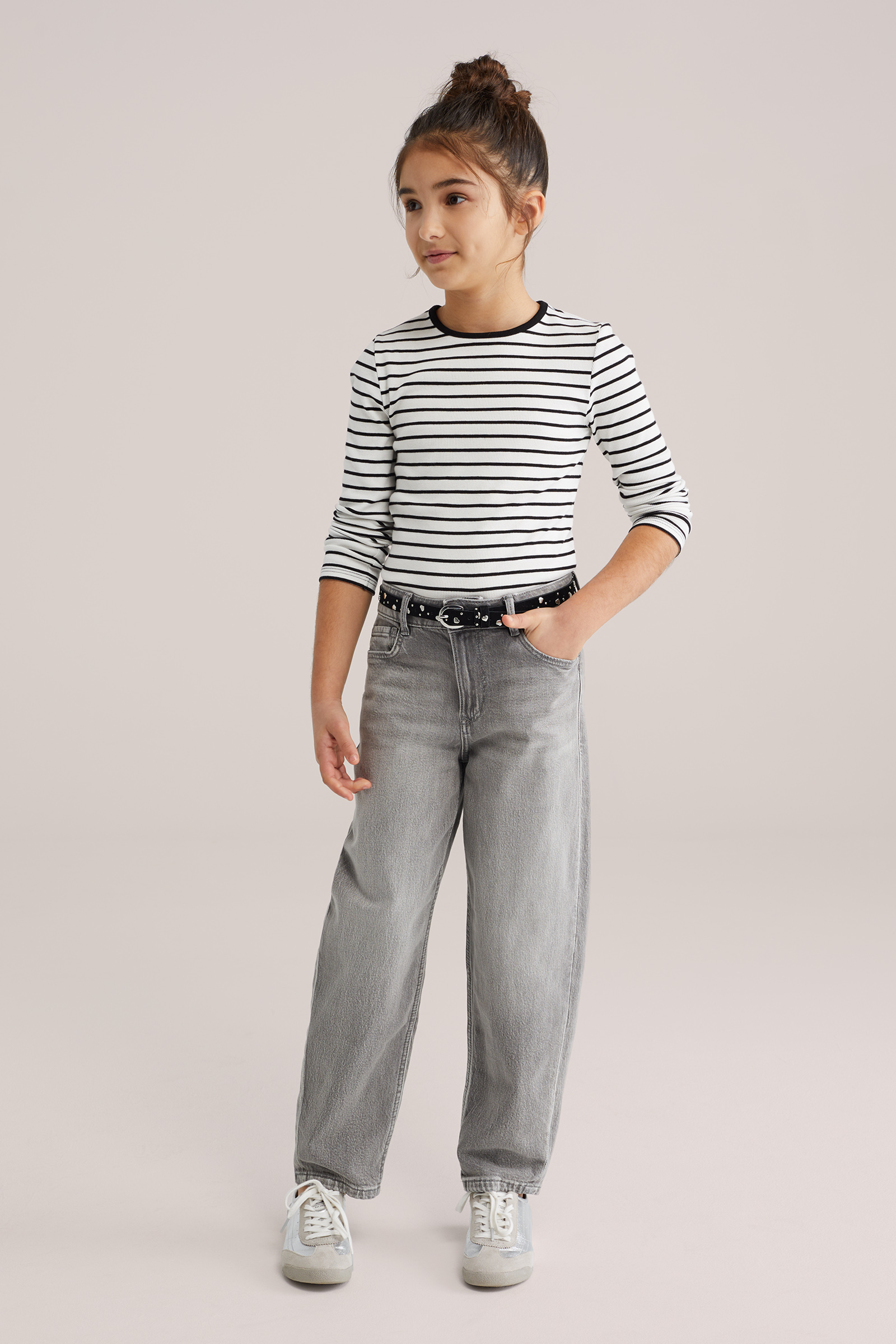 Meisjes barrel fit jeans