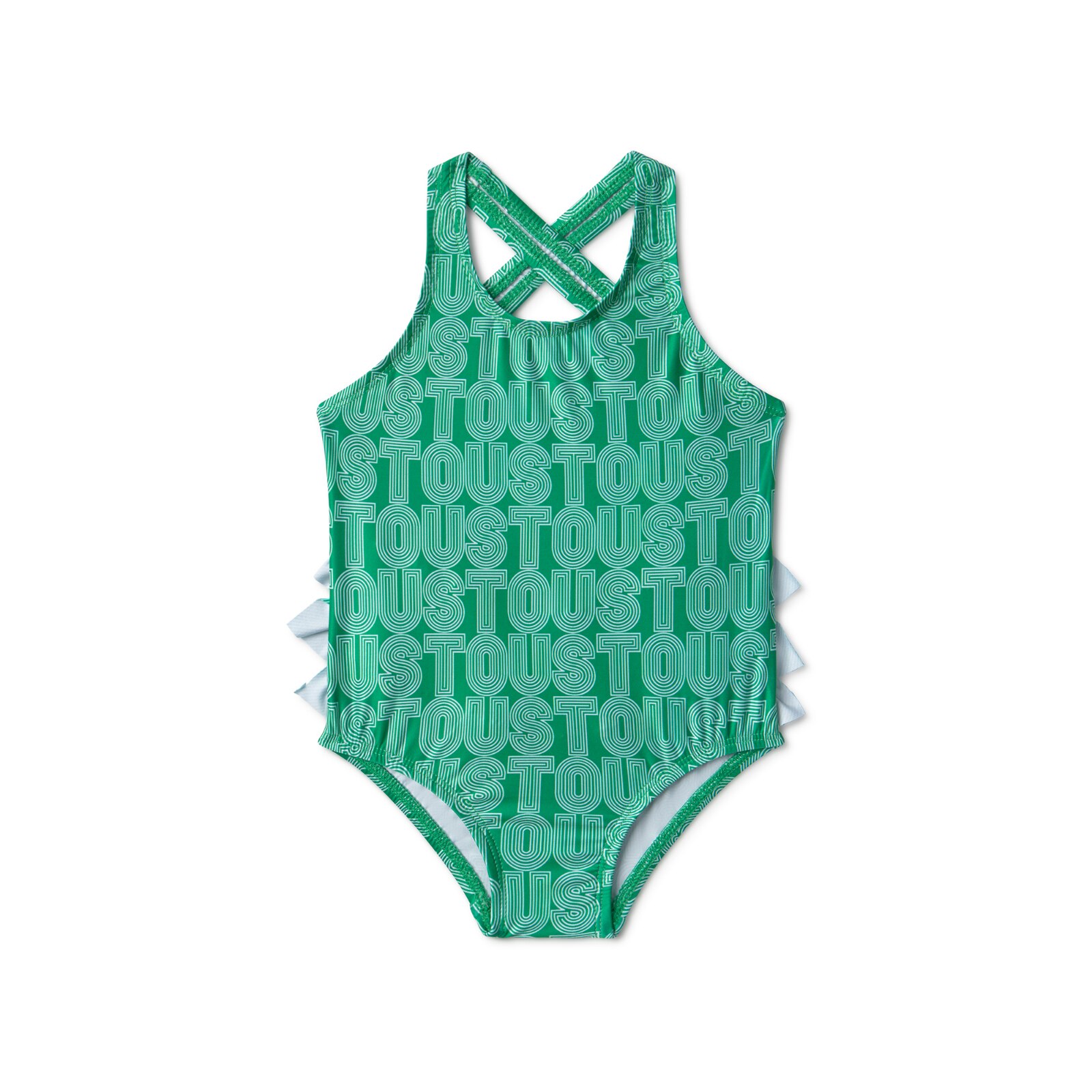 Bañador integral de niña Line verde