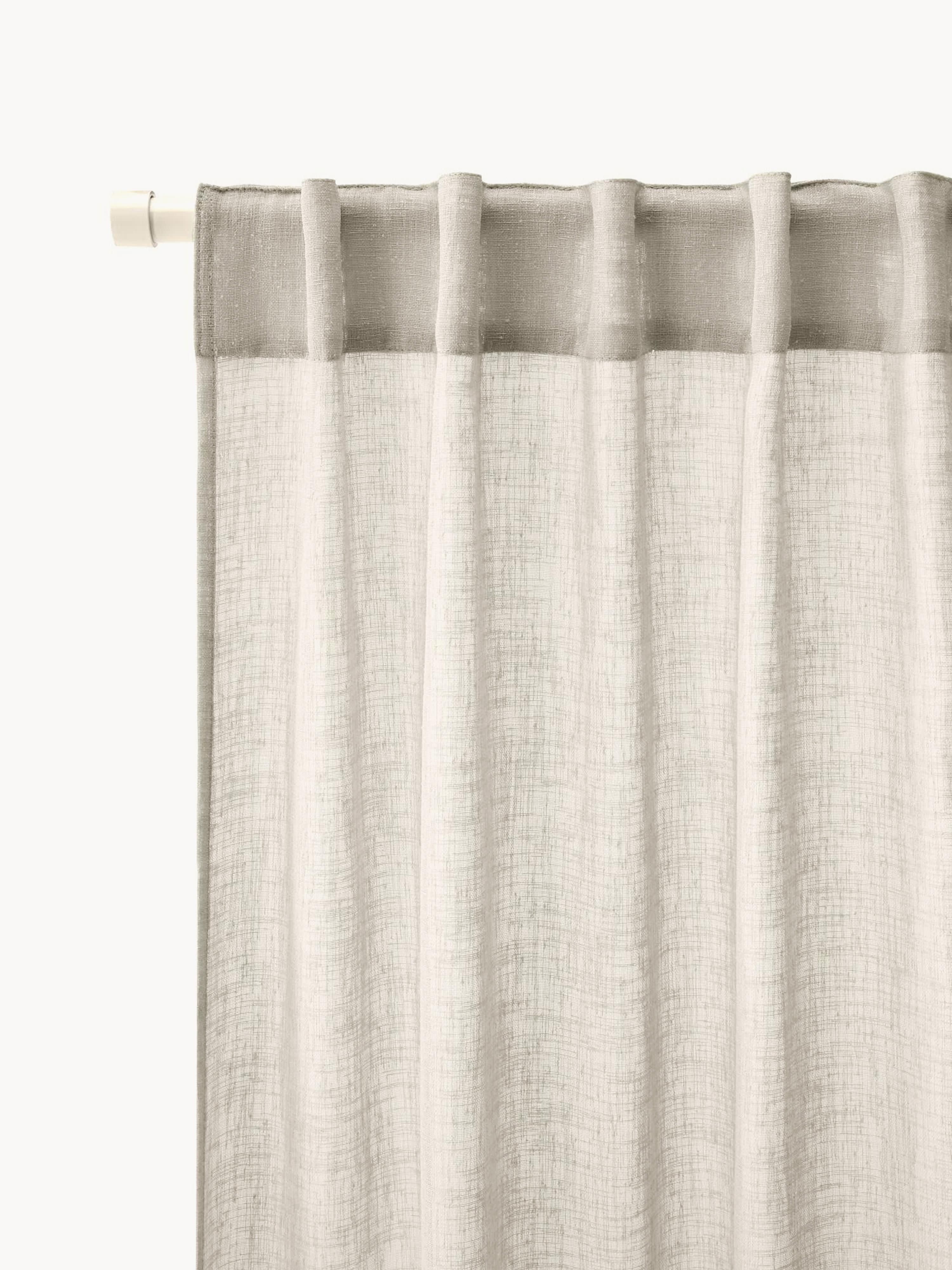 Halbtransparente Gardinen Ibiza mit verdeckten Schlaufen, 2er-Set, B 135 cm