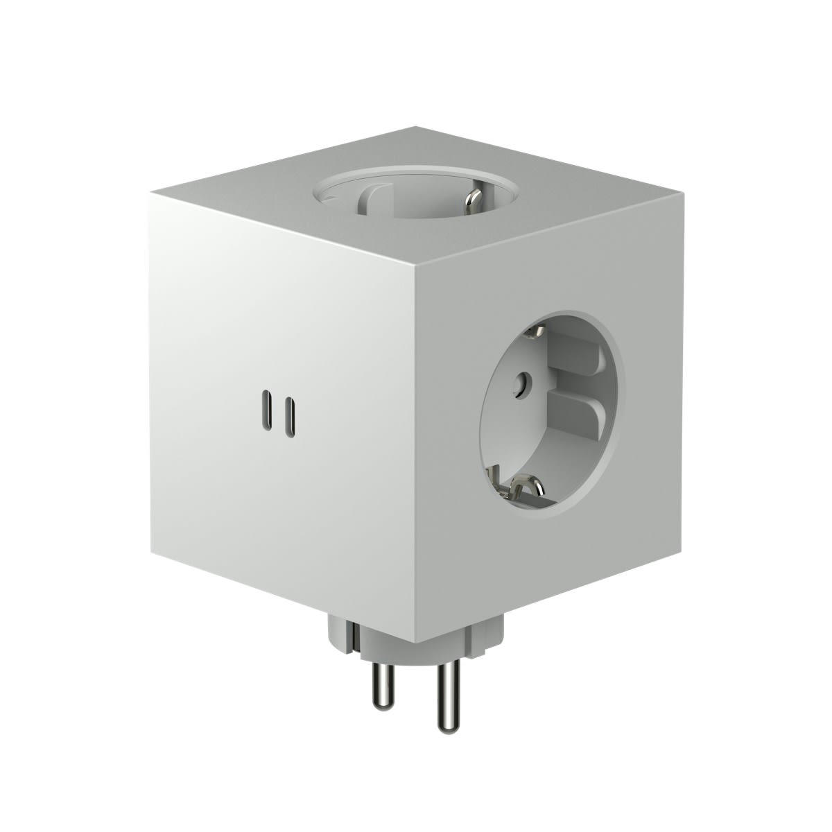 - Multiprise Square 2 murale avec 2 ports USB C  30W Gotland Gray