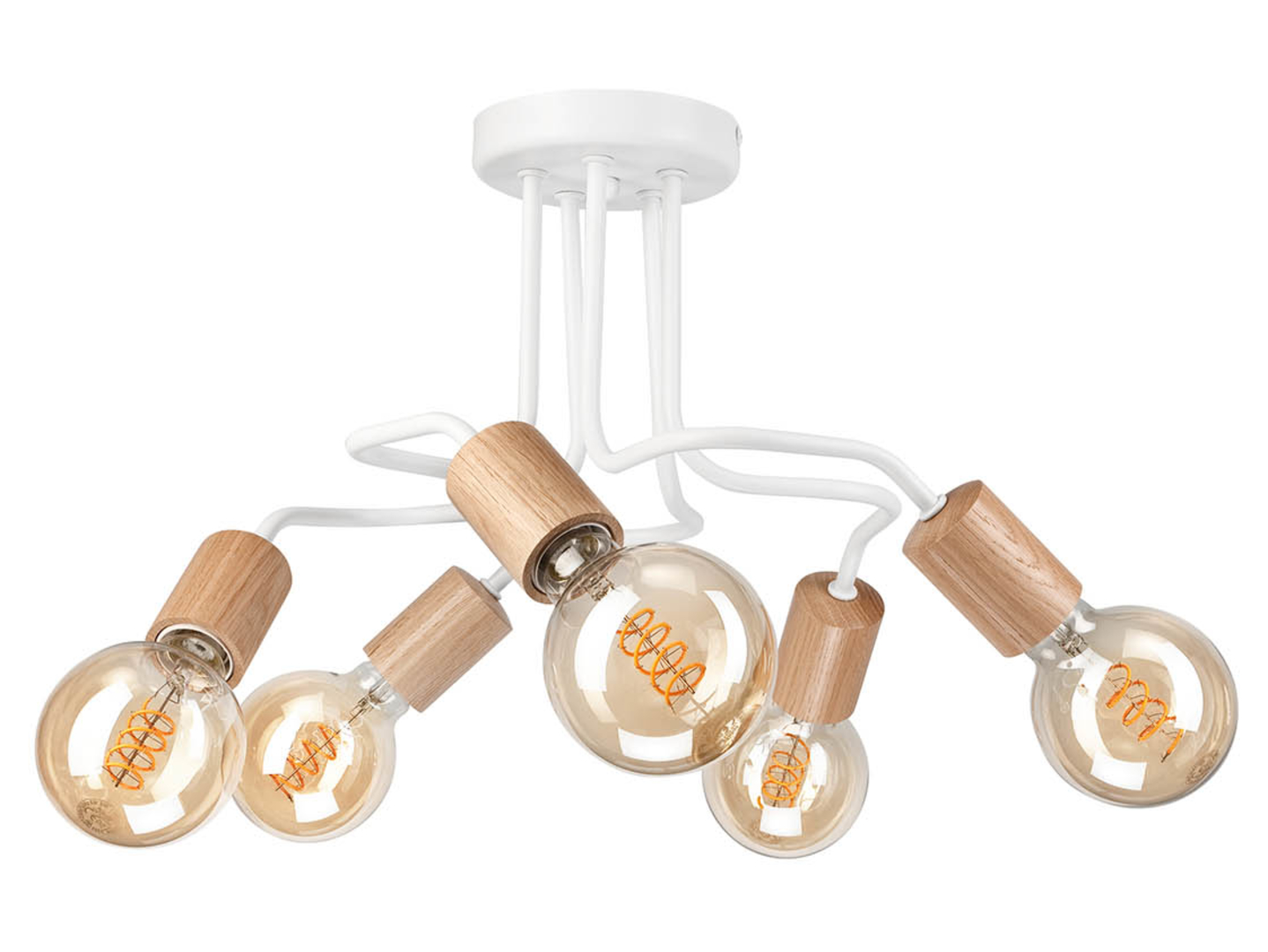 Lampa sufitowa Conor 5-punktowa metalowa beżowo-biała