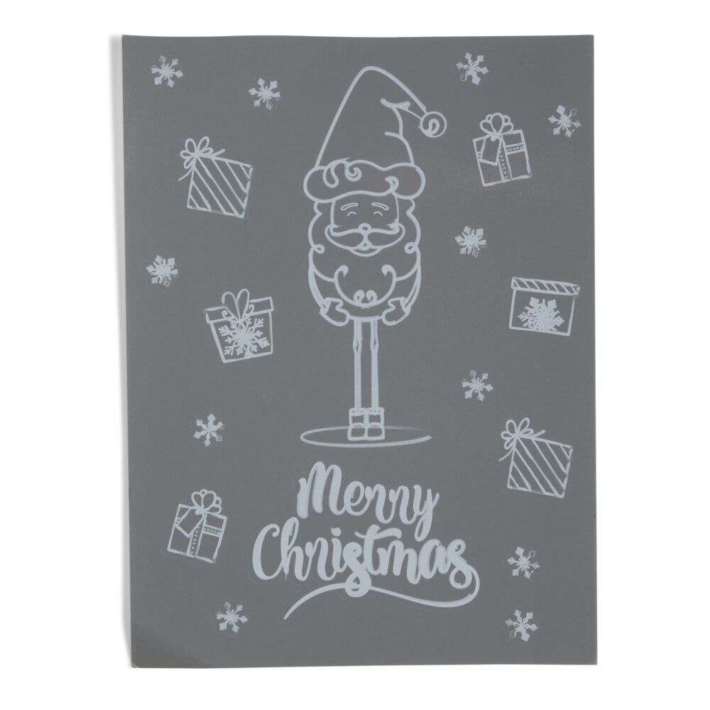 Décoration fenêtre No&euml;l électrostatique dessin blanc (2 modèles)