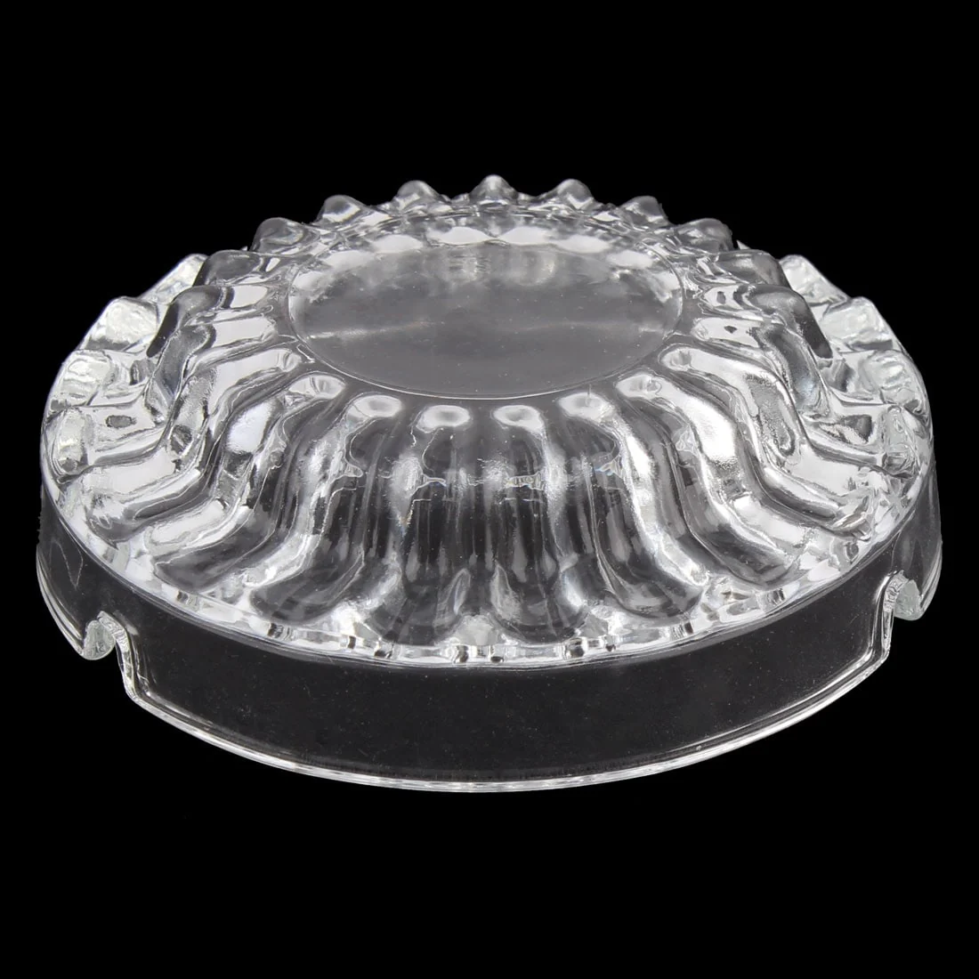 Hotel Home Office Glass Round Cigarette Ash Holder Ashtray Clear 10.7cm Dia