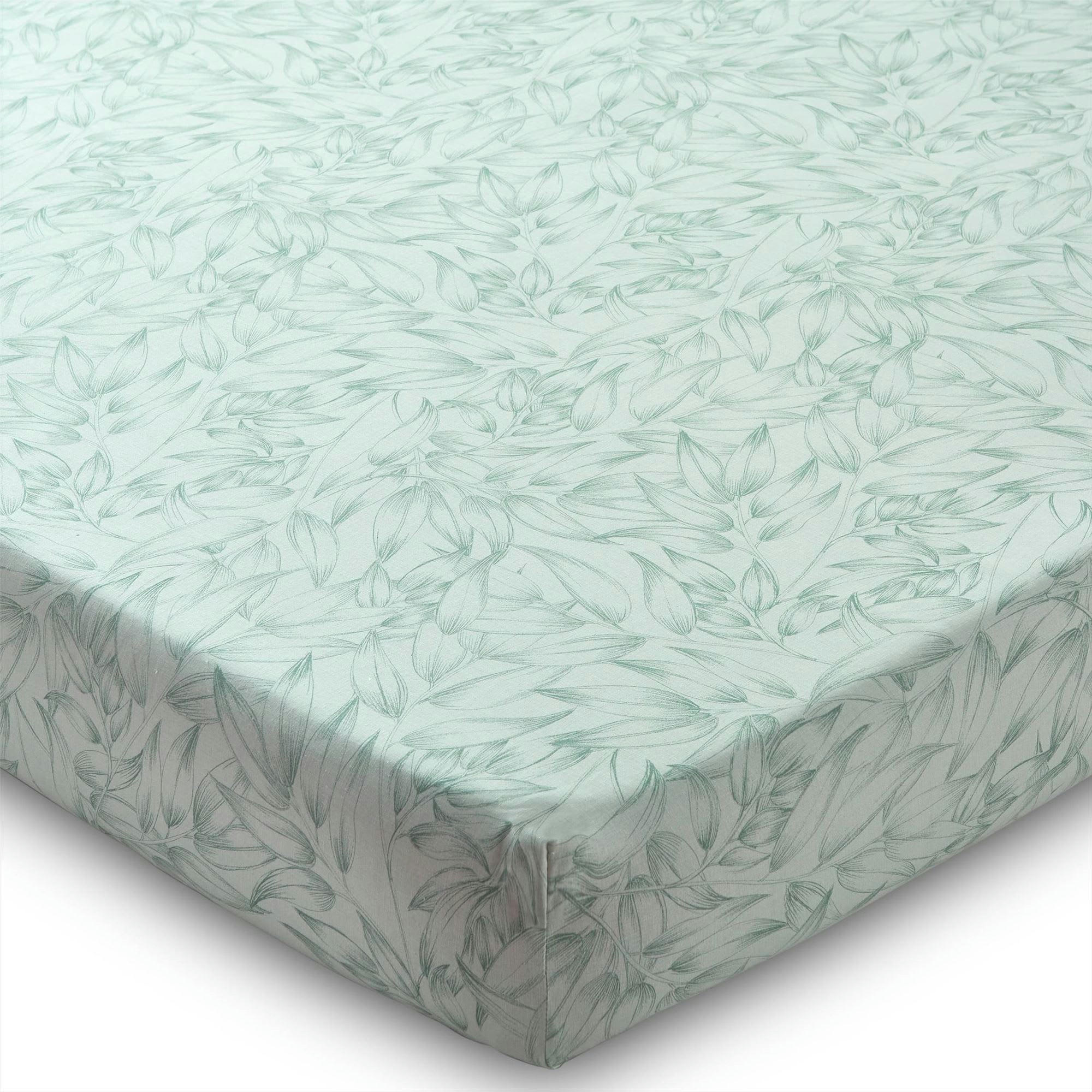 LEANE - Drap-housse 160x200x28 vert en coton