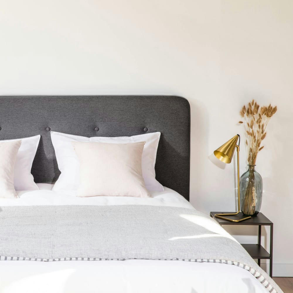 OTELLO - Tête de lit en tissu 150 cm gris anthracite