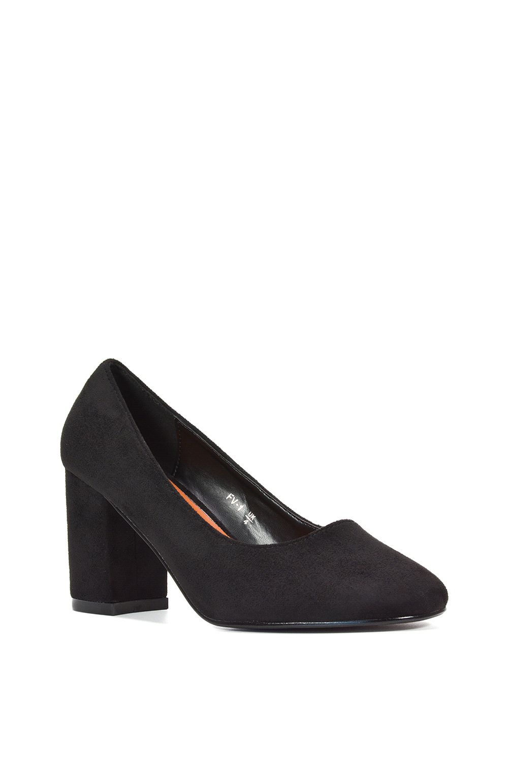 XY London Esme' Round Toe Mid Block Heel Court Shoe Heels