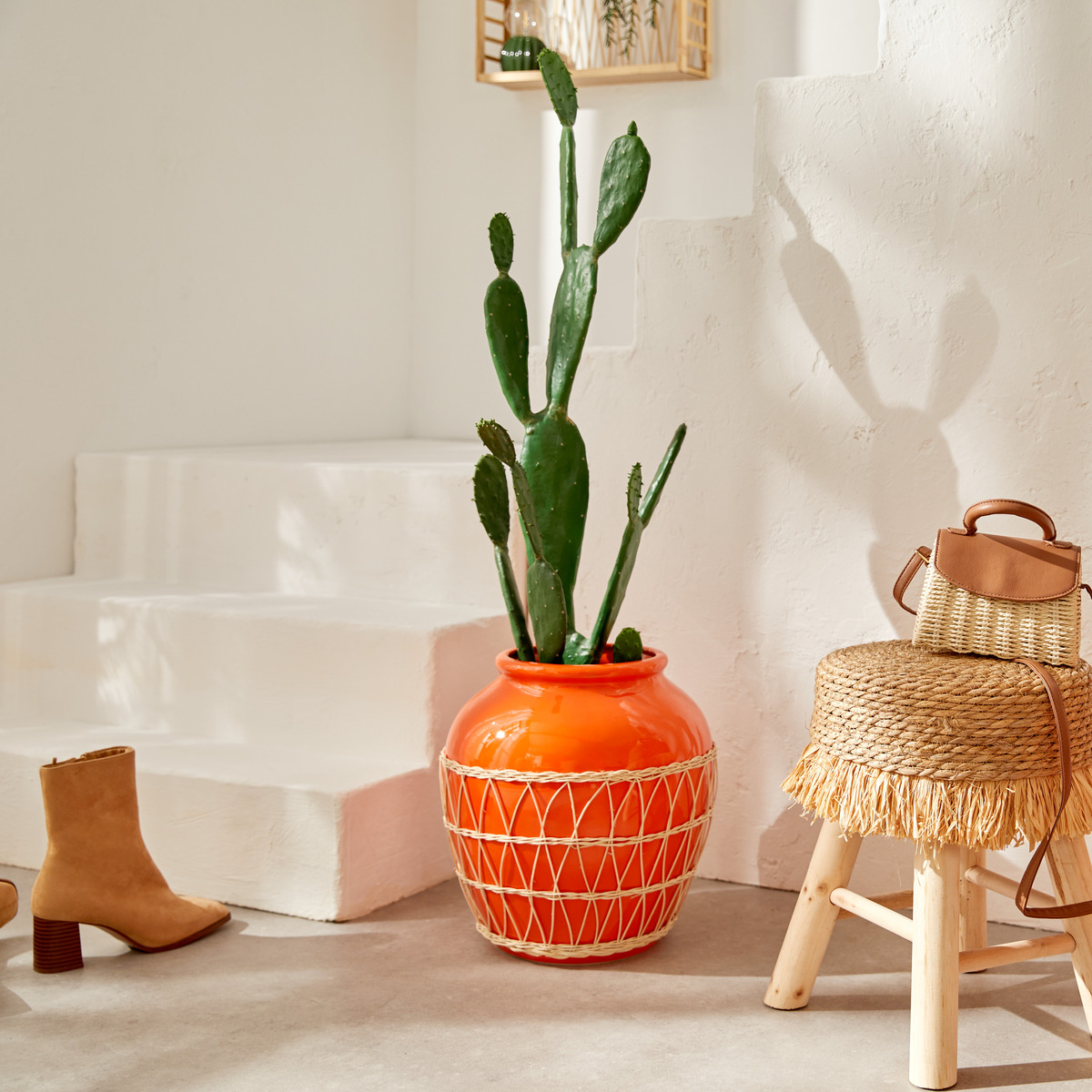 Artificial cactus in pot "Yuca" Green, H. 109 cm