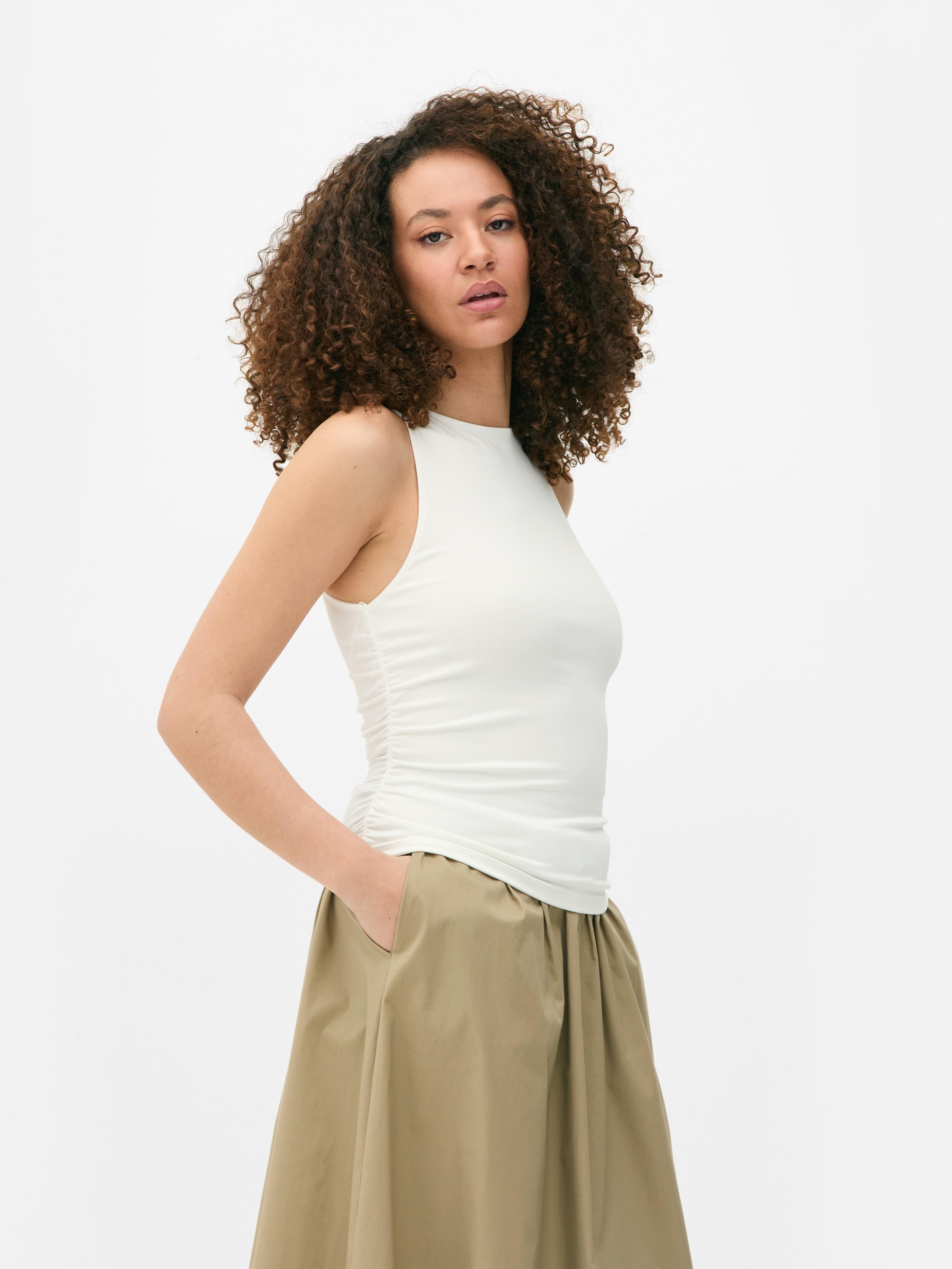 Sleeveless Ruched Side Top