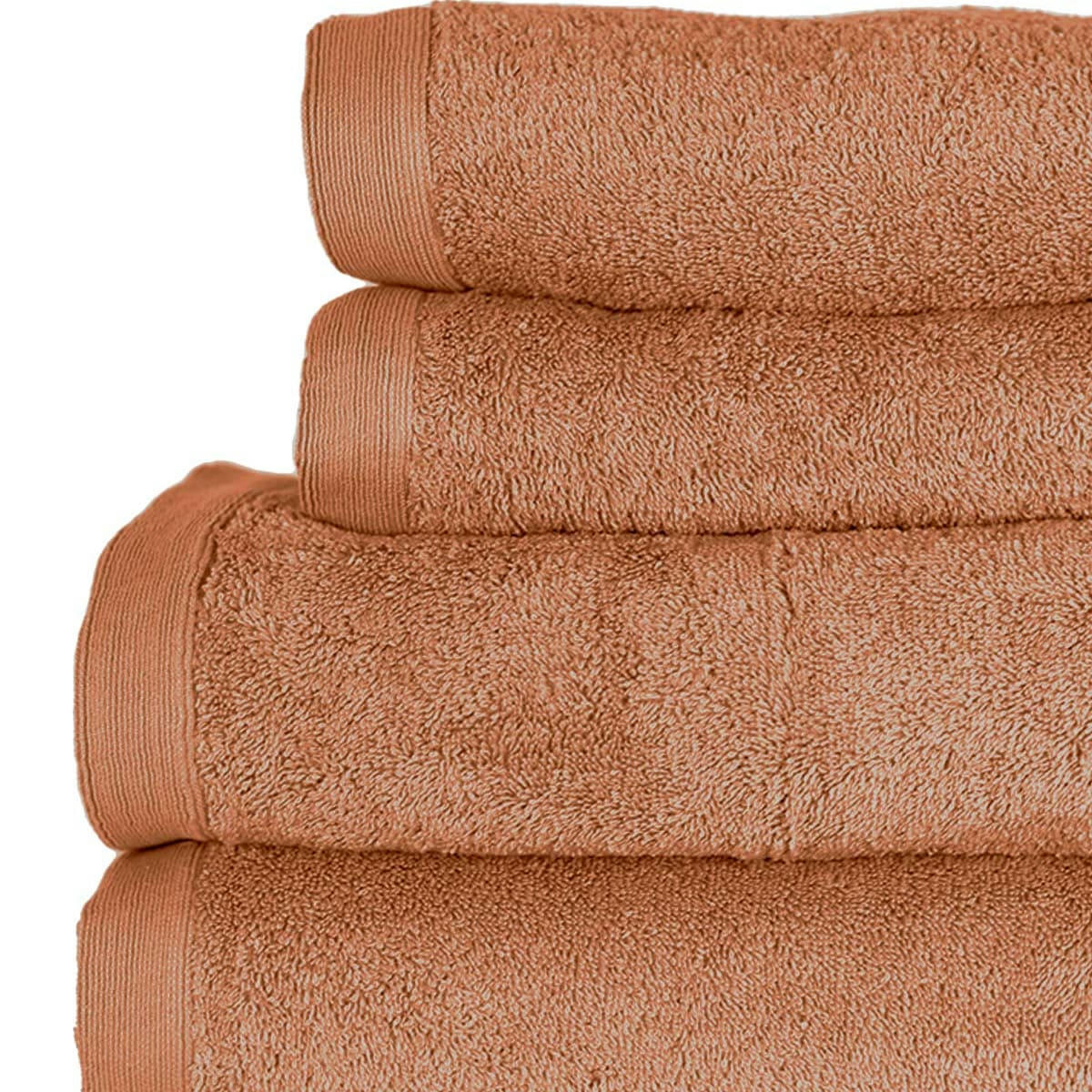 STUDIO - Ensemble de bain 4 pièces en coton Brique