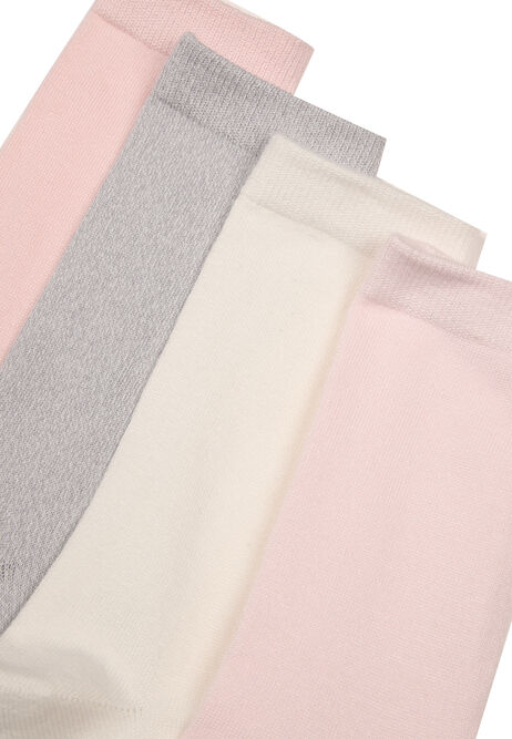 Womens 4pk Pastel Pink Super Soft Ankle Socks