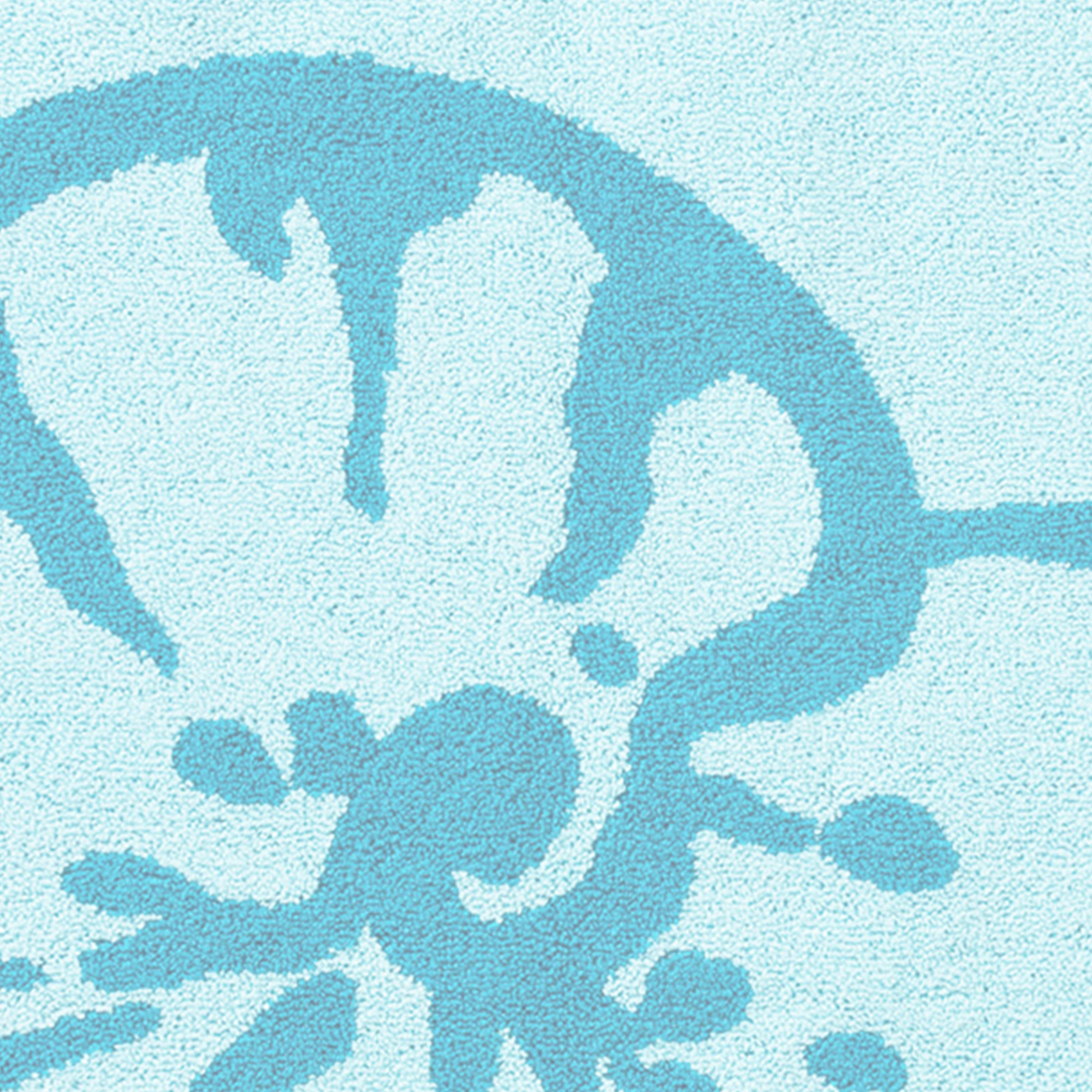 RECIF - Tapis de bain coton jacquard bleu 50 x 90 cm