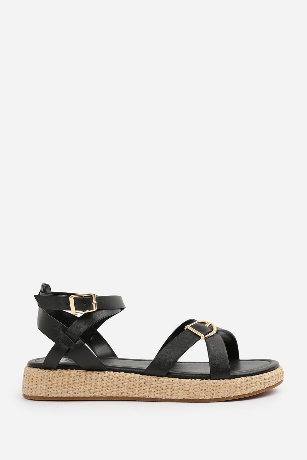Where's That From Sofia' Wide Fit Cross Over Buckle Strap Sandals