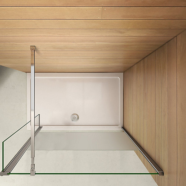 Paroi de douche à l'italienne - 120 x 200cm -bande centrale sablé -8mm verre avec volet pivotant 40cm et barre fixation 73-120cm