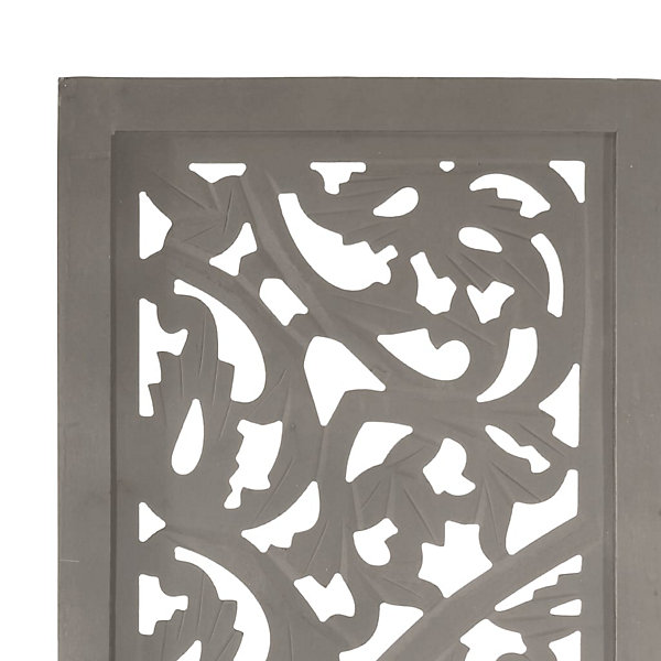 Cloison de séparation 3 panneaux Gris 120x165 cm Bois manguier vidaXL