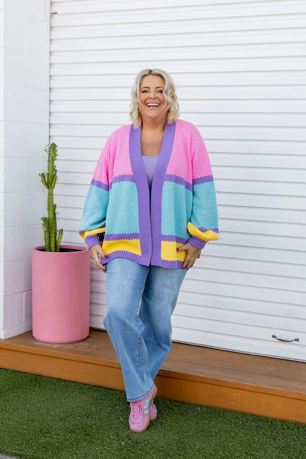 Marbelle Knit Cardigan in Pastel Mix