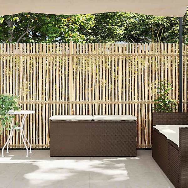 Banc de jardin avec coussin marron 110x40x44 cm résine tressée vidaXL