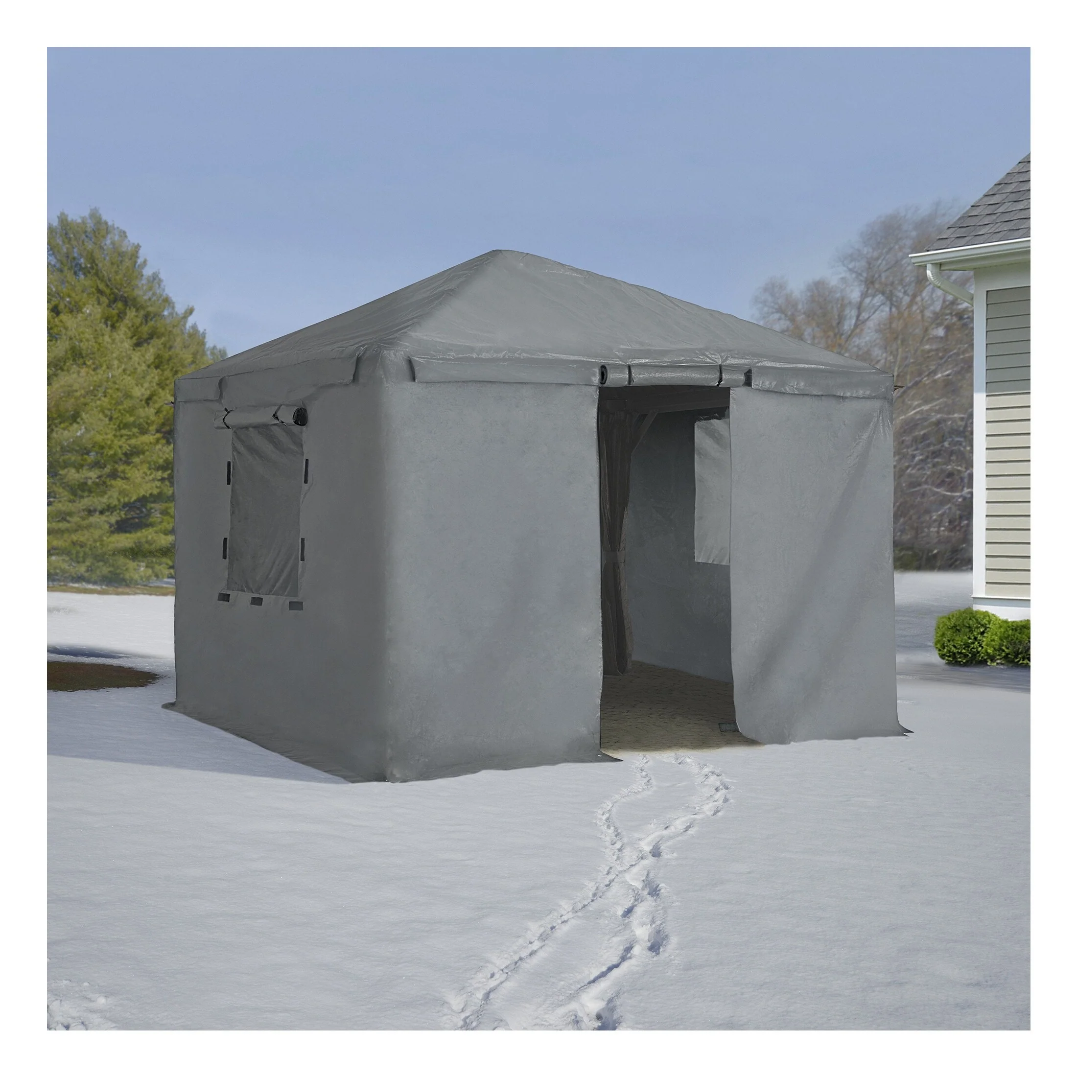 Sojag Winter Cover 12 x 12 ft Grey Winter Cover Plus for Gazebos Gazebo Accessories - 0.0 x 12.1 x 10.7 ft