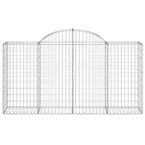 NNEVL Arched Gabion Baskets 3 pcs 200x50x100/120 cm Galvanised Iron