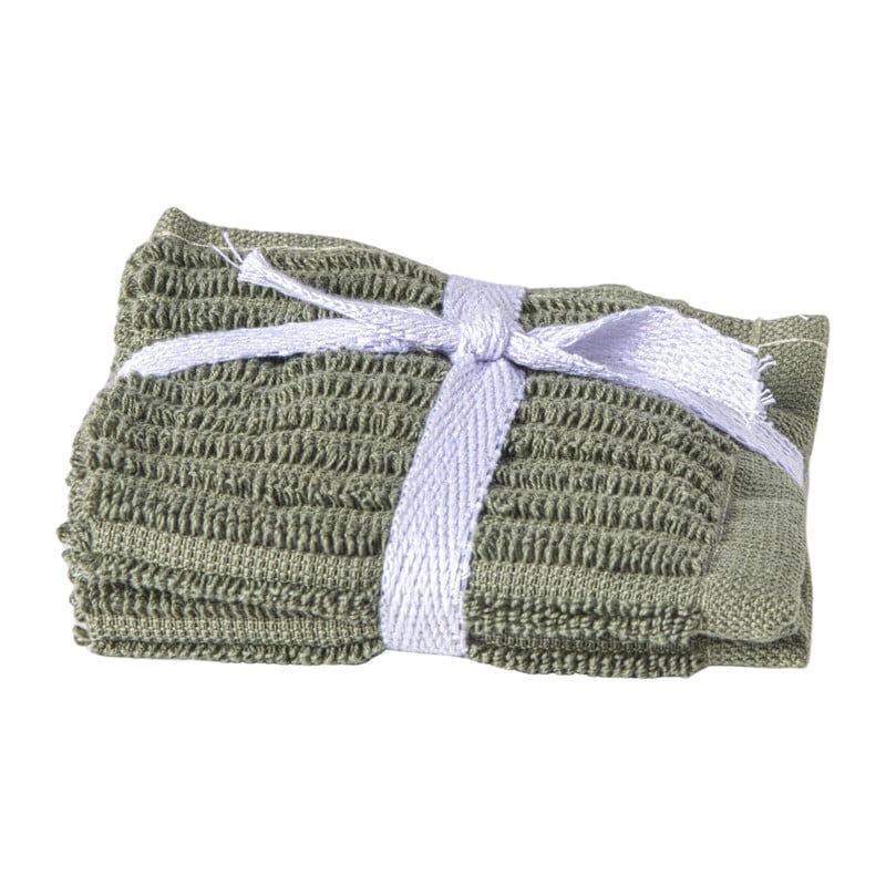 Vaatdoekjes - groen - 20x20 cm - set van 2