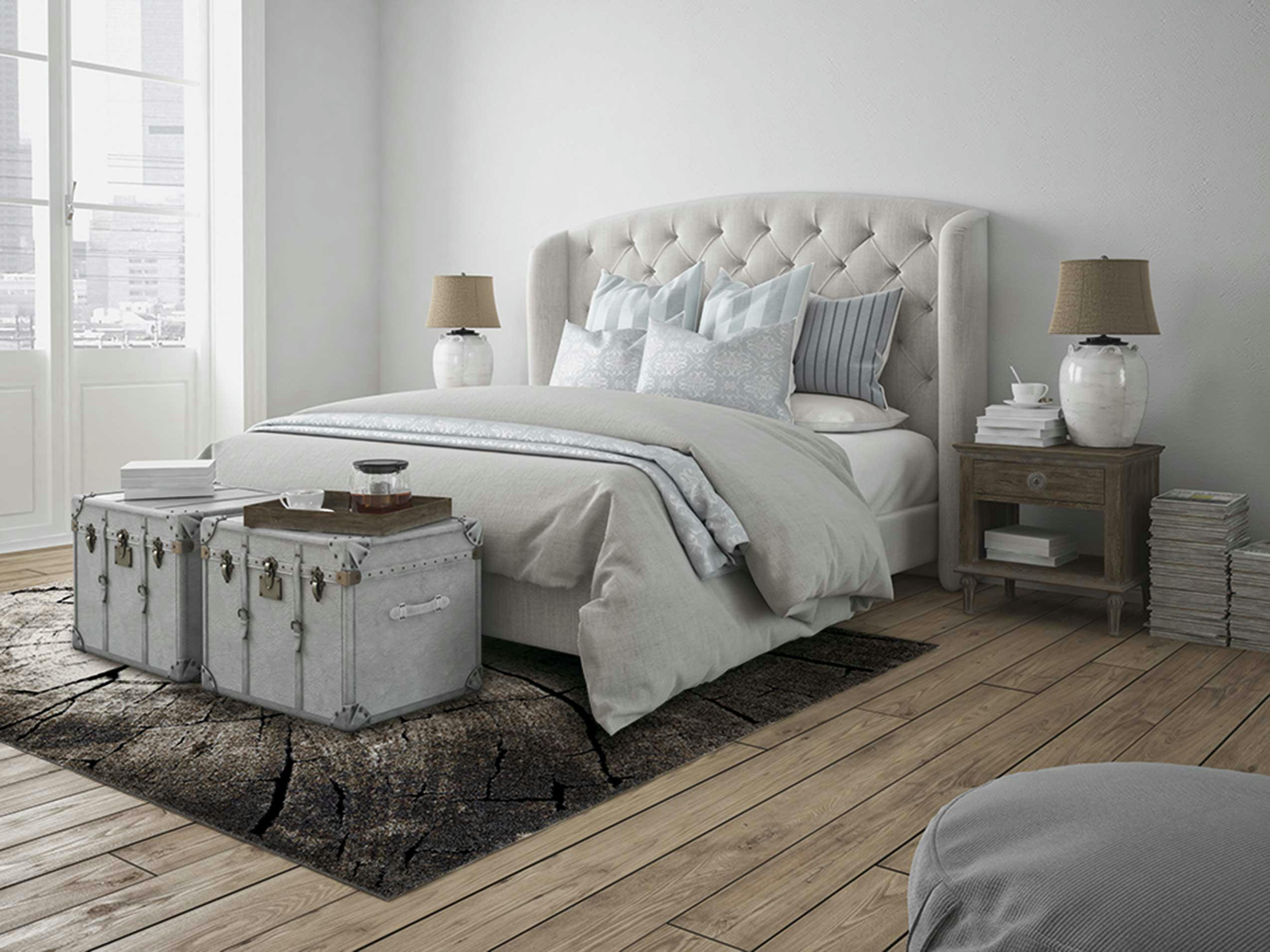 WILD OAK - Tapis motif tronc d'arbre marron et noir pour chambre, salon  200x133