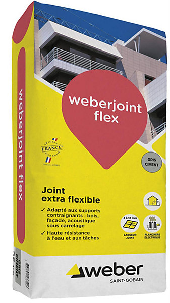Joint flexible WEBERJOINT FLEX - sac 5 kg - gris perle