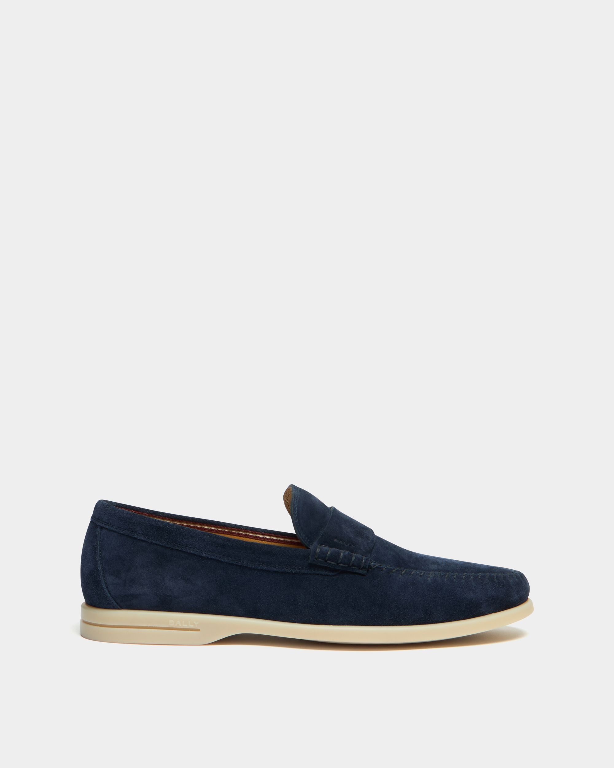 Switz Moc Loafer aus Veloursleder in Navy Blue
