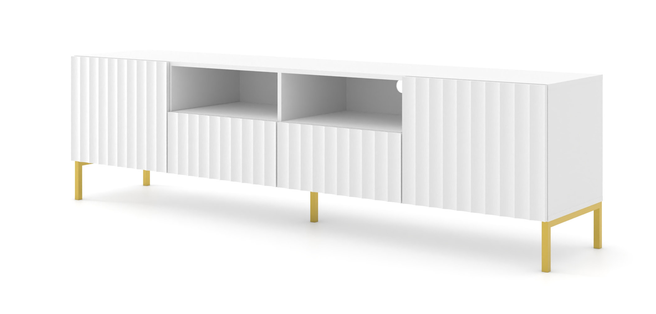Szafka RTV WAVE 200 cm 2D2S frez biały mat