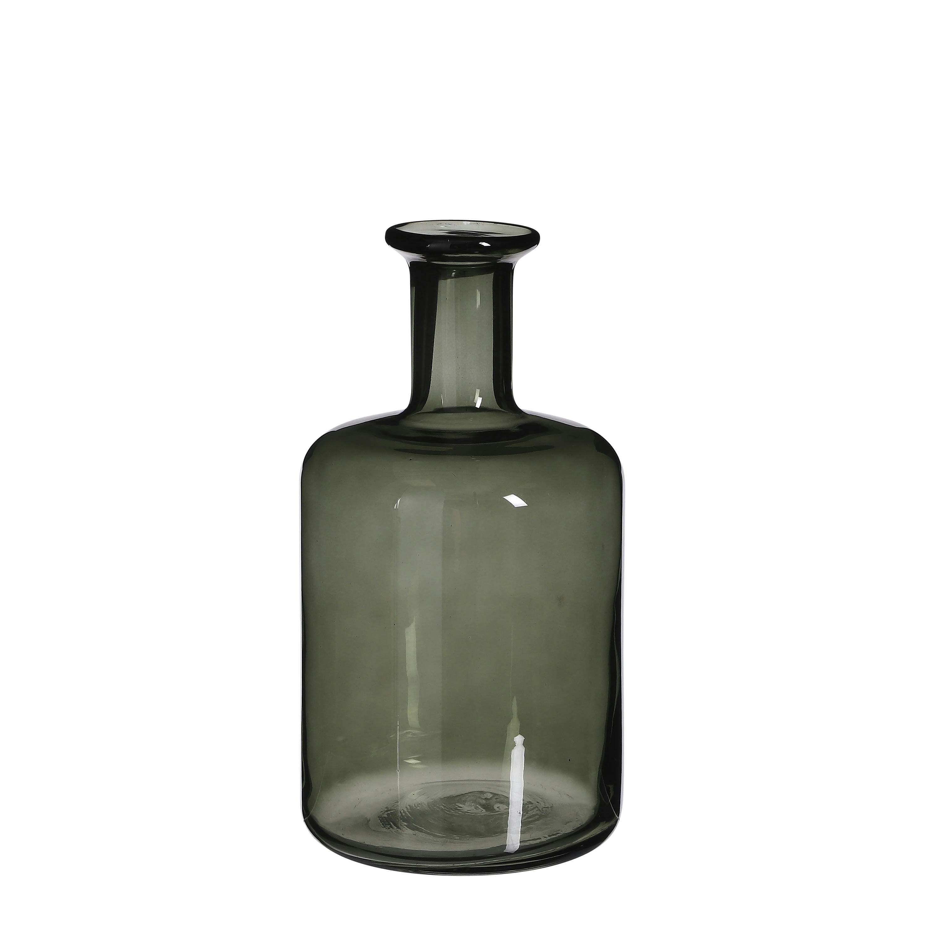 REGAL - Vase bouteille en verre vert H30