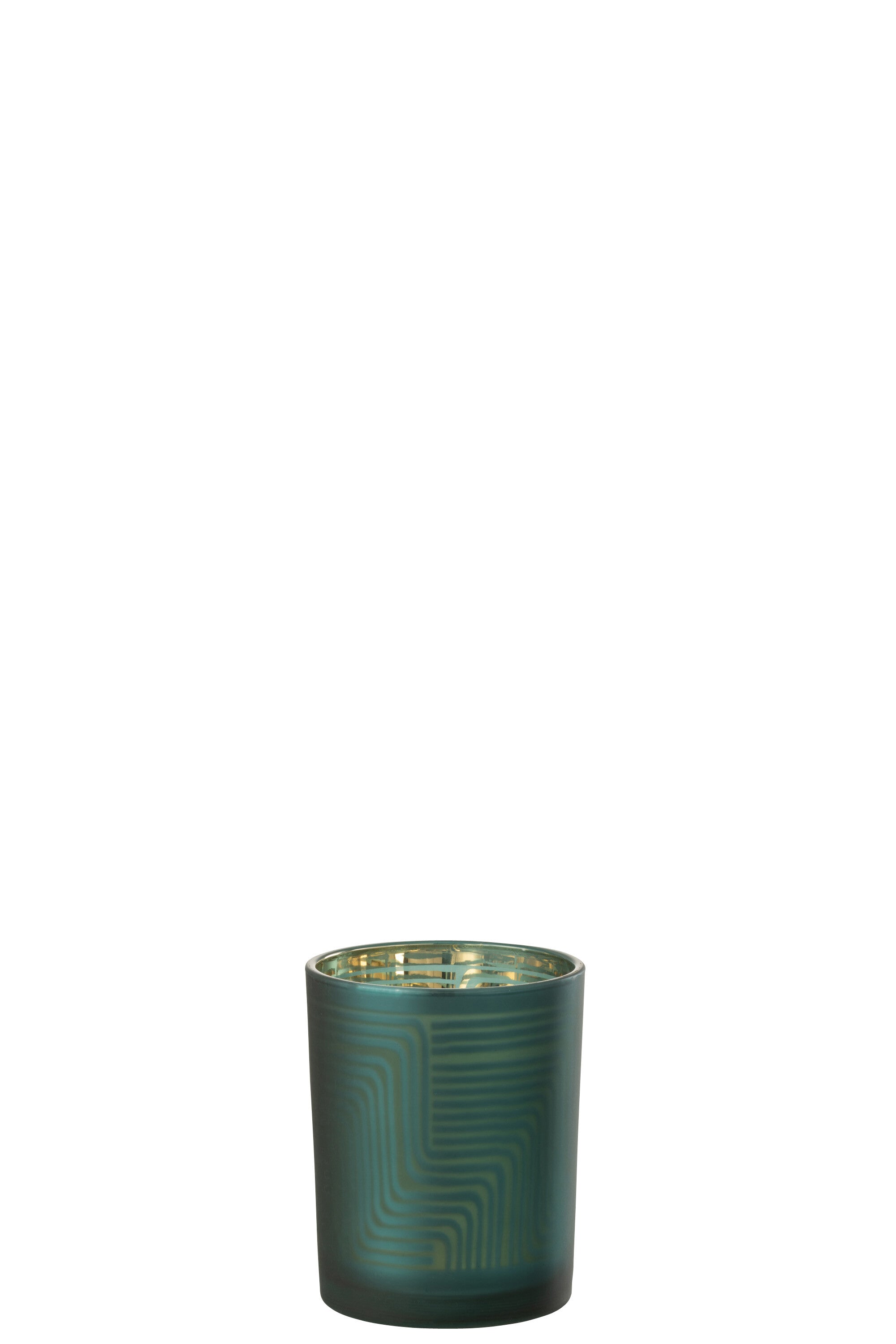 J-Line windlicht Zigzag - glas - groen - medium