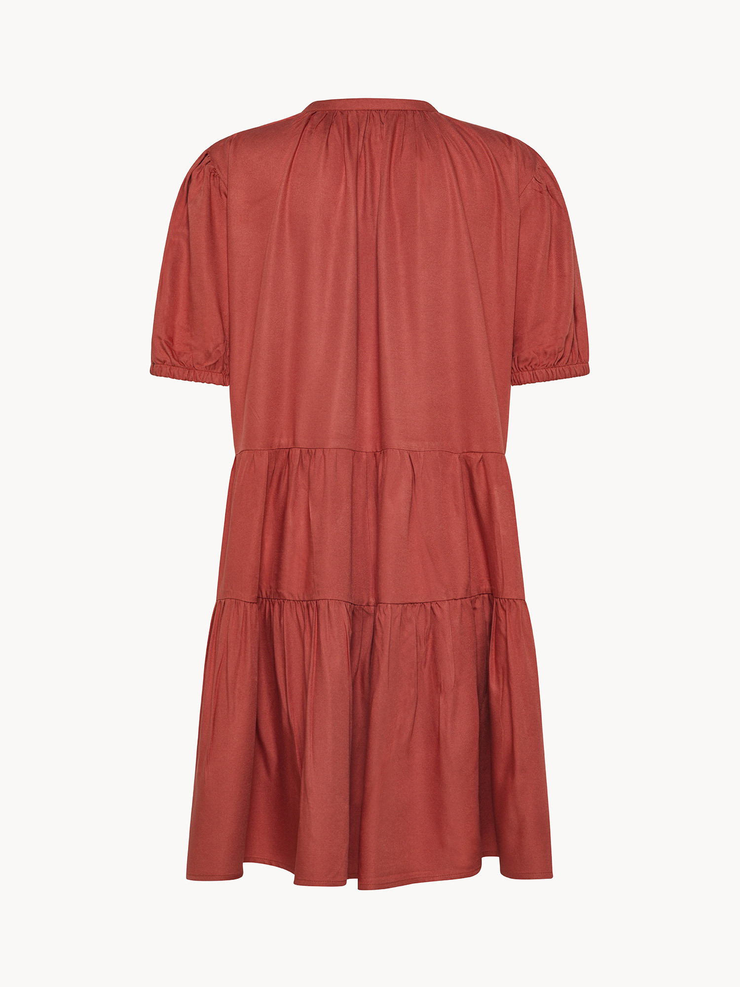 Vestito a balze in twill di cotone