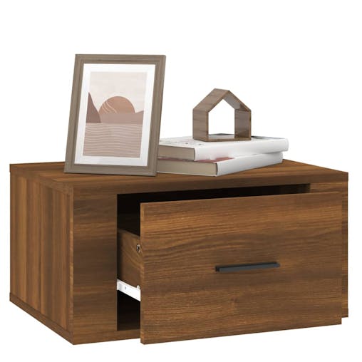 NNEVL Wall-mounted Bedside Cabinets 2 pcs Brown Oak 50x36x25 cm