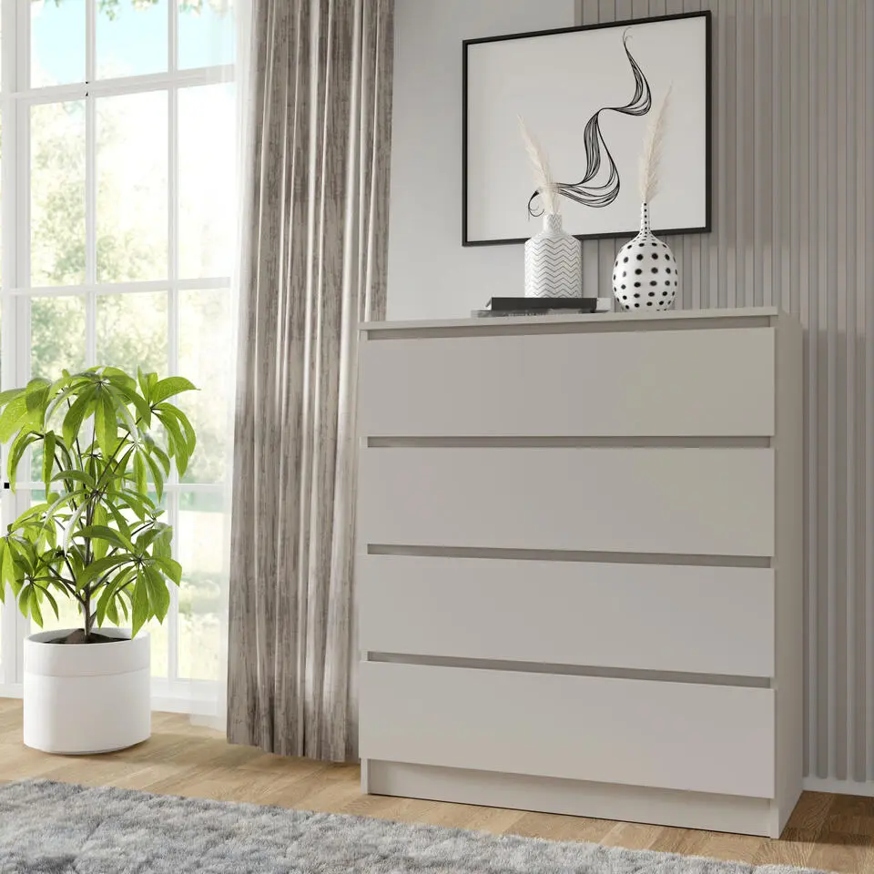 Maja dressoir S4 40x90x104 cm kashmir beige met 4 lades