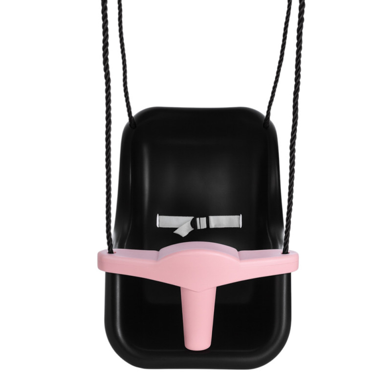 Siège de balançoire pour bébé Luxe anthracite et rose pastel