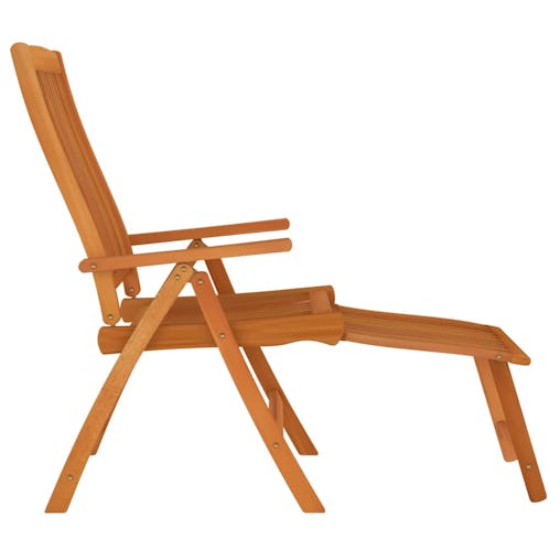 NNEVL Folding Garden Chairs with Footrests 2 pcs Solid Wood Eucalyptus