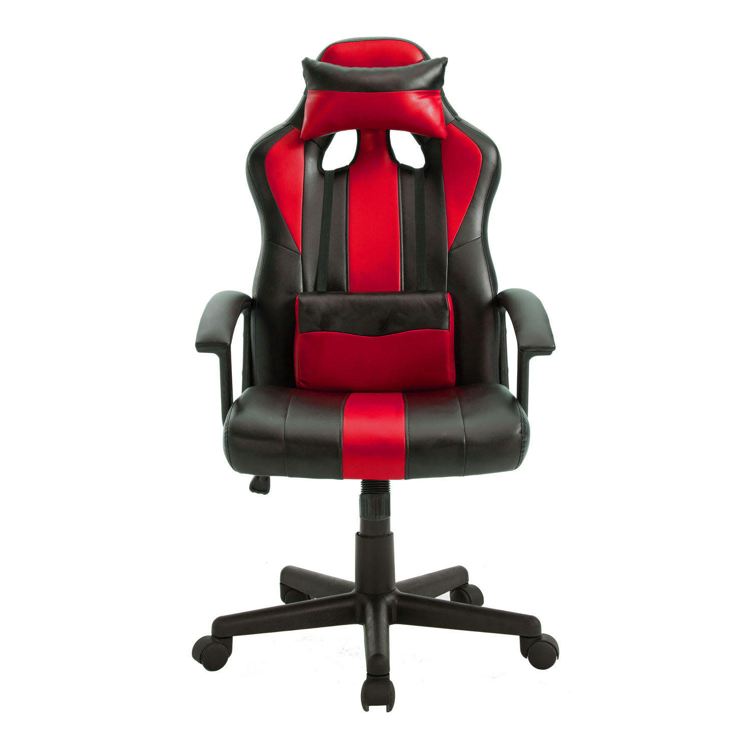 CRASH - Fauteuil de bureau gamer en simili cuir noir et rouge
