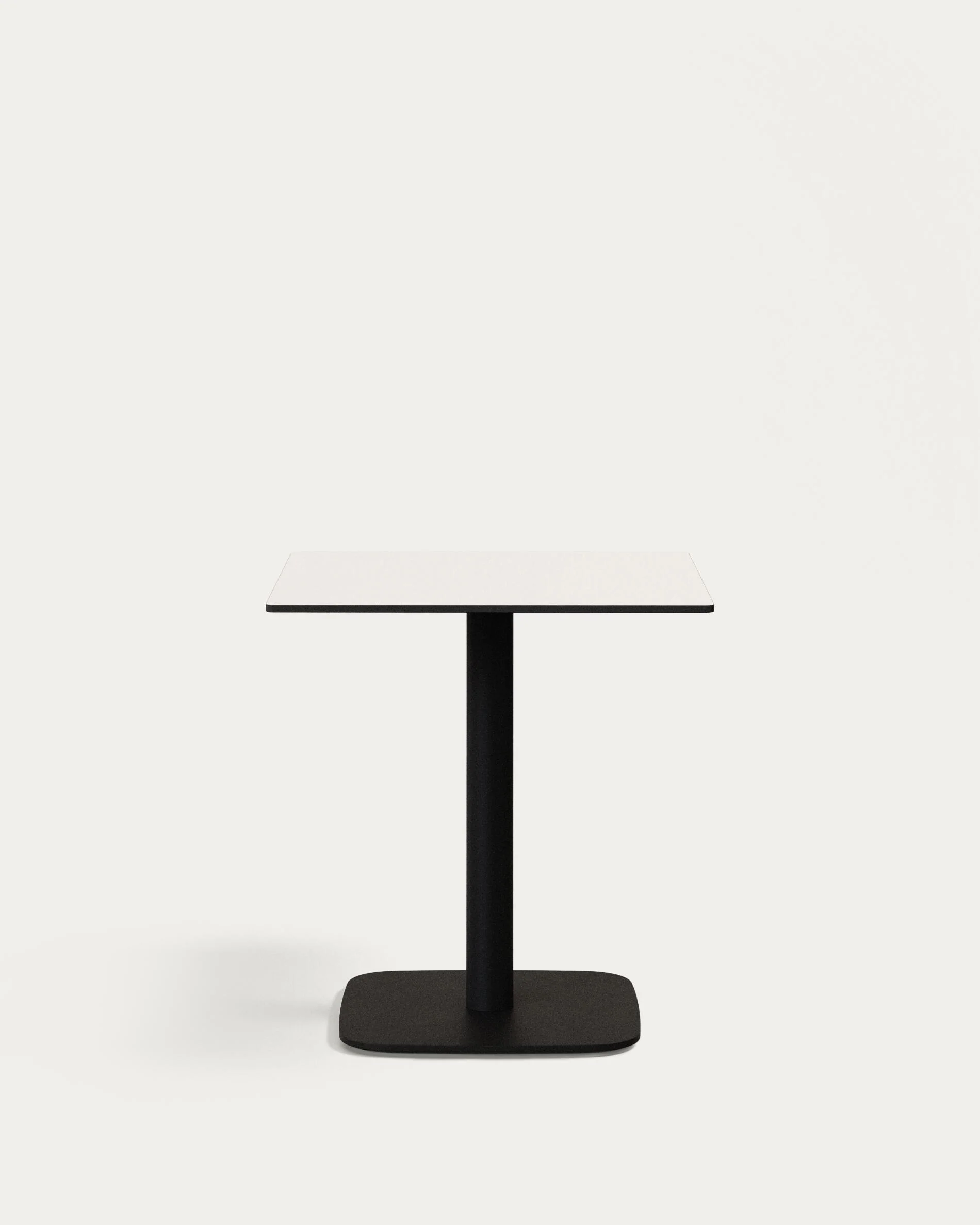 Dina outdoor table in white with metal legal in a painted white finish, 68 x 68 x 70 cm