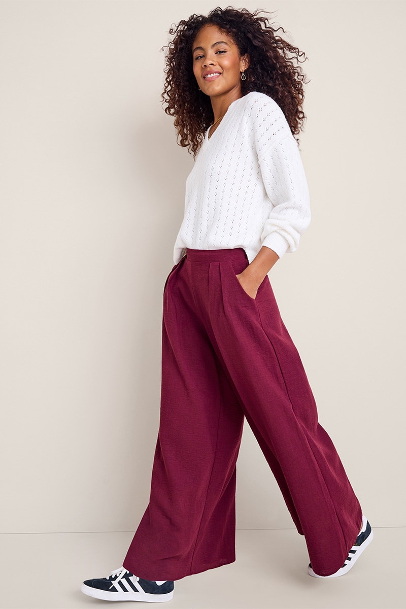 Maya Wide Leg Pull-On Pants