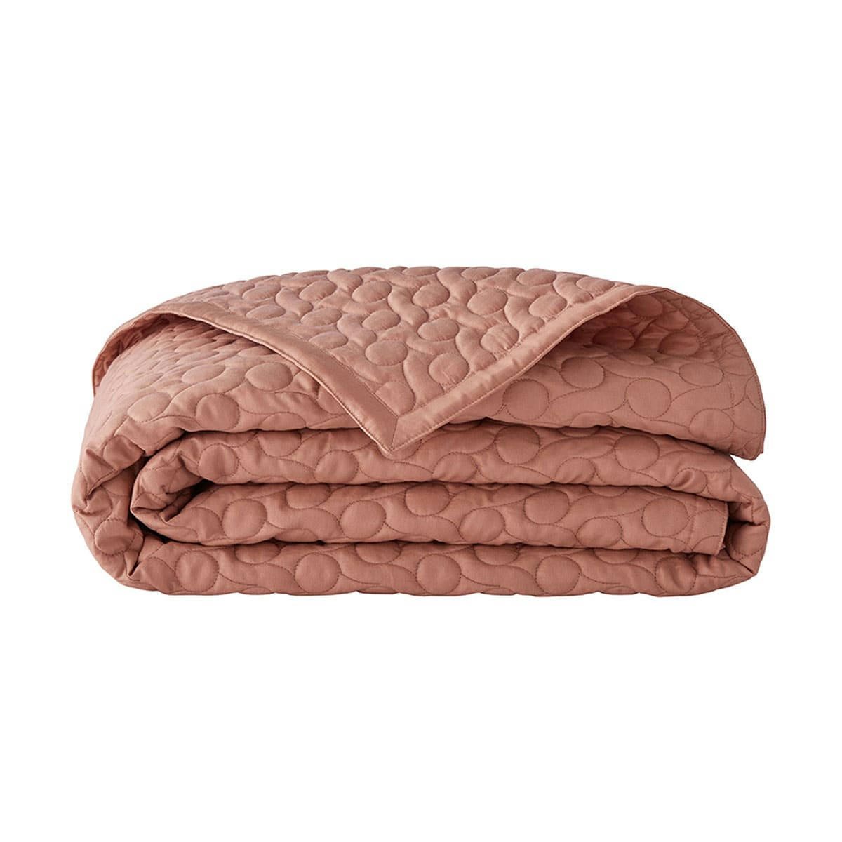 POESIE - Couvre-lit matelassé en satin de coton bio terre cuite 260x240