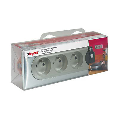 4 prises pré-câblées Legrand Céliane aluminium