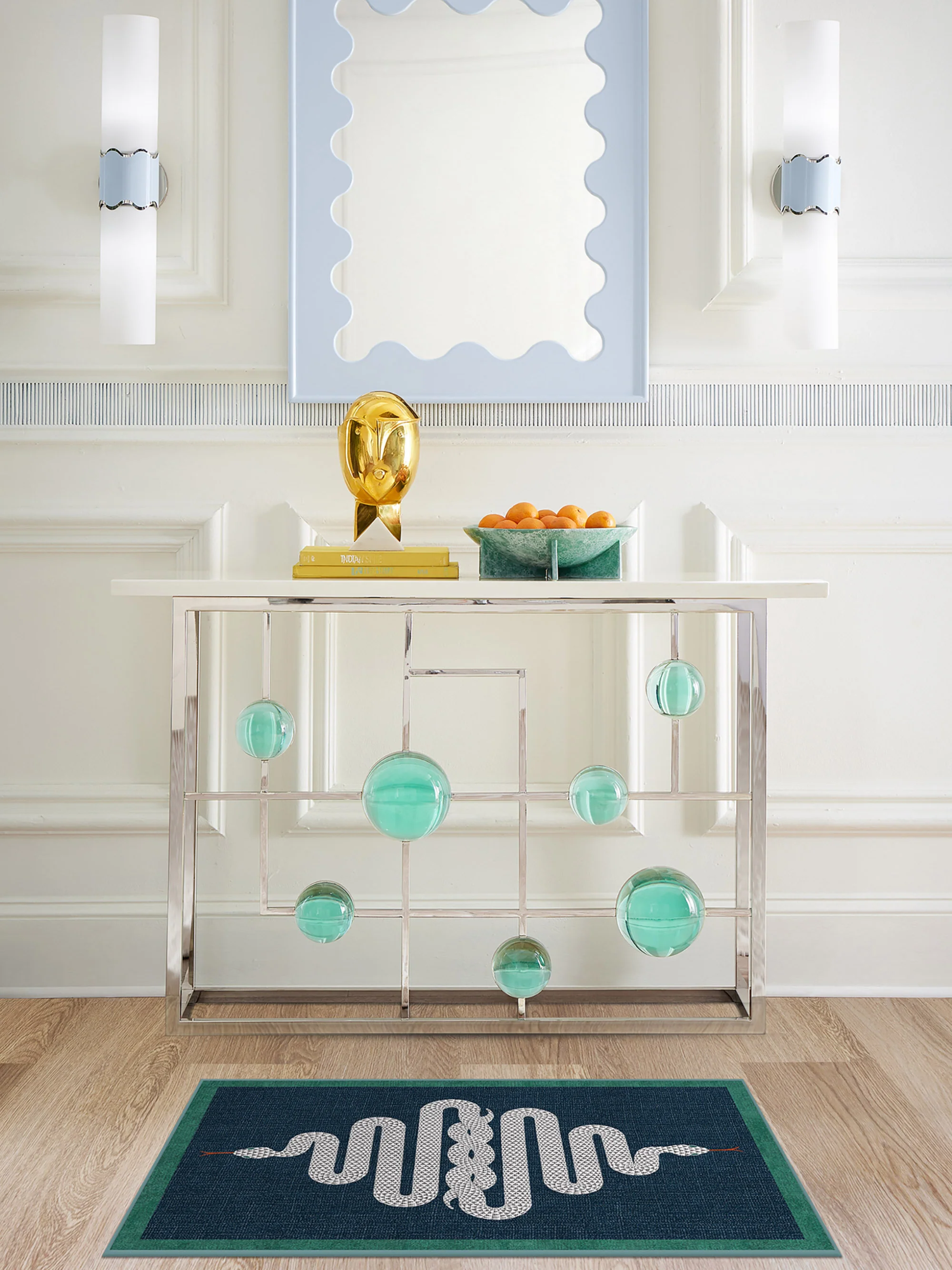 Waschbarer Kurzflor-Teppich Venom von Jonathan Adler