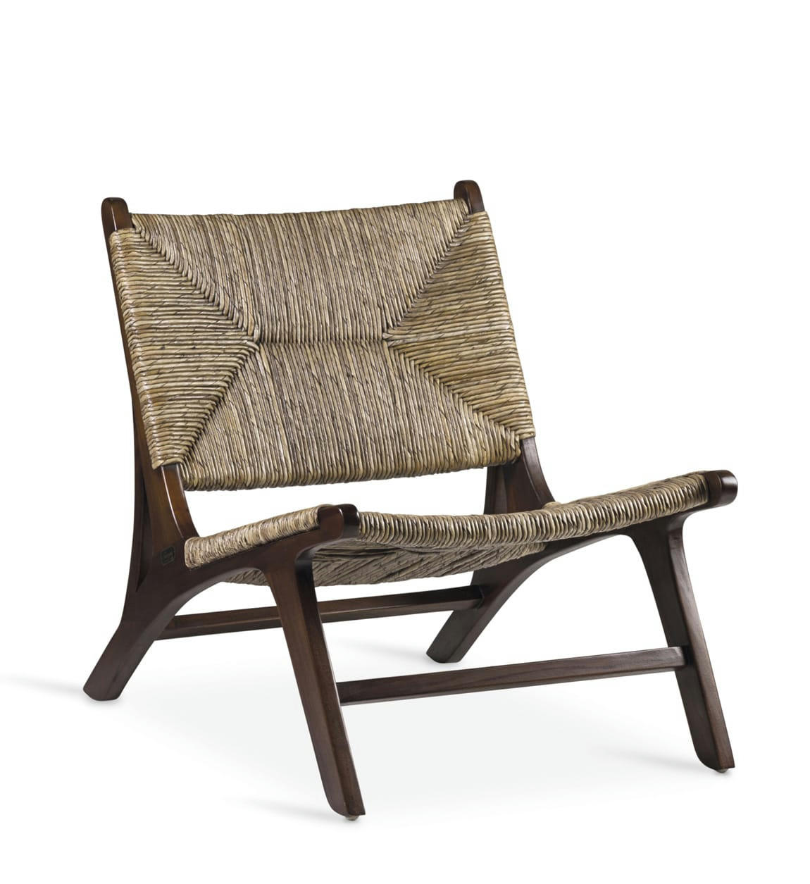 RATTAN - Fauteuil en bois marron et beige