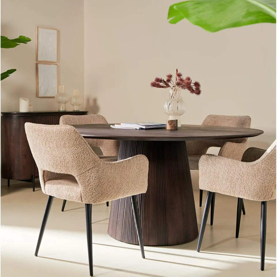 Eettafel Mokka Rond - Donkerbruin &Oslash;150cm