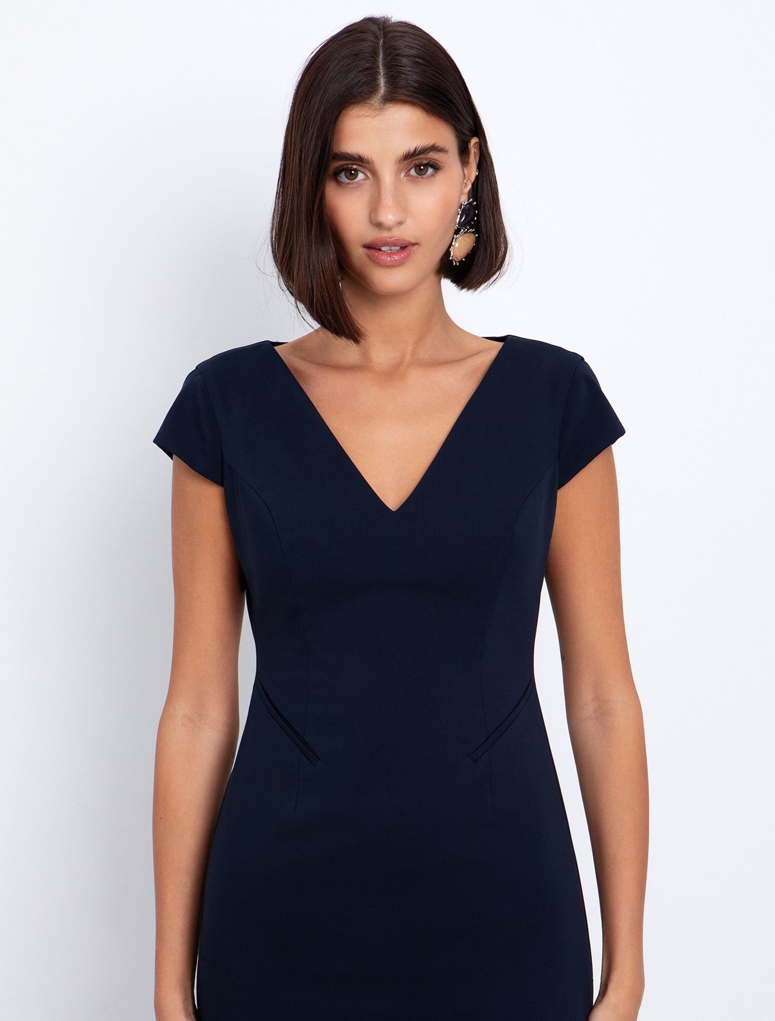 Pencil φόρεμα με V