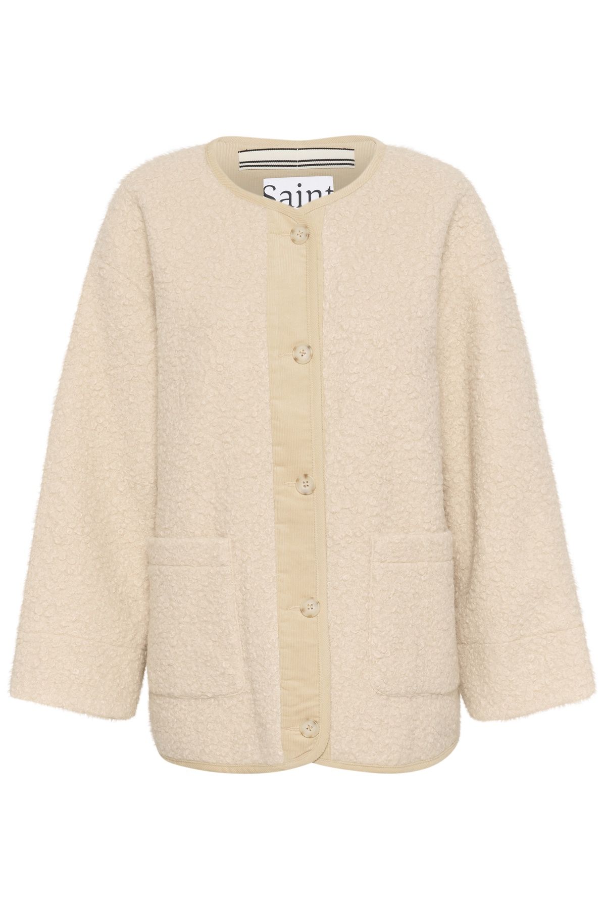 Saint Tropez InleySZ Buttons Teddy Fabric Jacket
