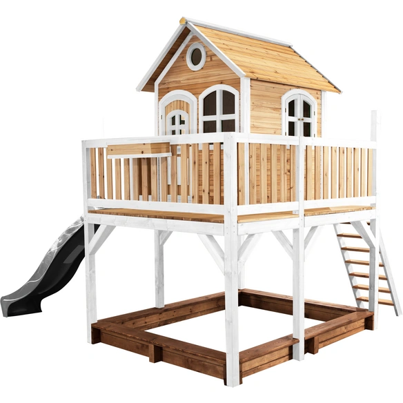 Kinderspielhaus »Liam«, BxHxT: 377 x 291 x 255 cm, Holz, braun/weiß/grau