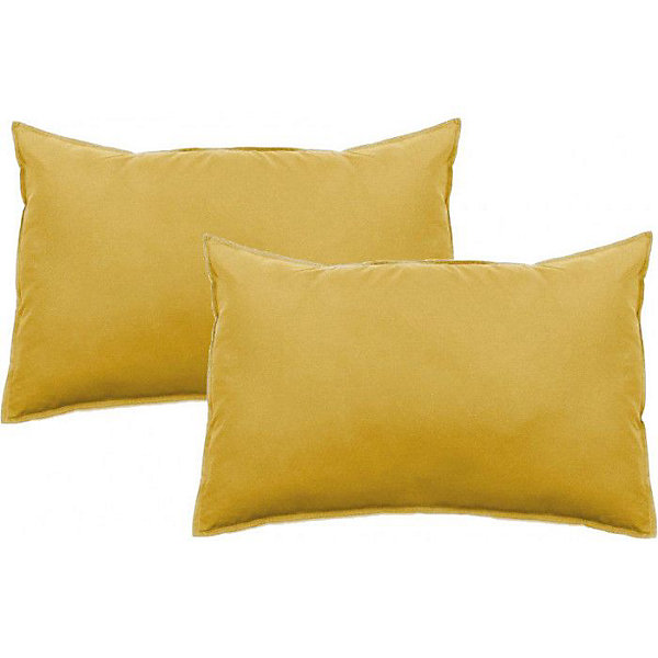 Lot de 2 taies d'oreiller Palace pur coton teint lavé 63 fils/cm² Vent du sud - Palace Naturel - Lot de 2 taies d'oreiller 50 x 70