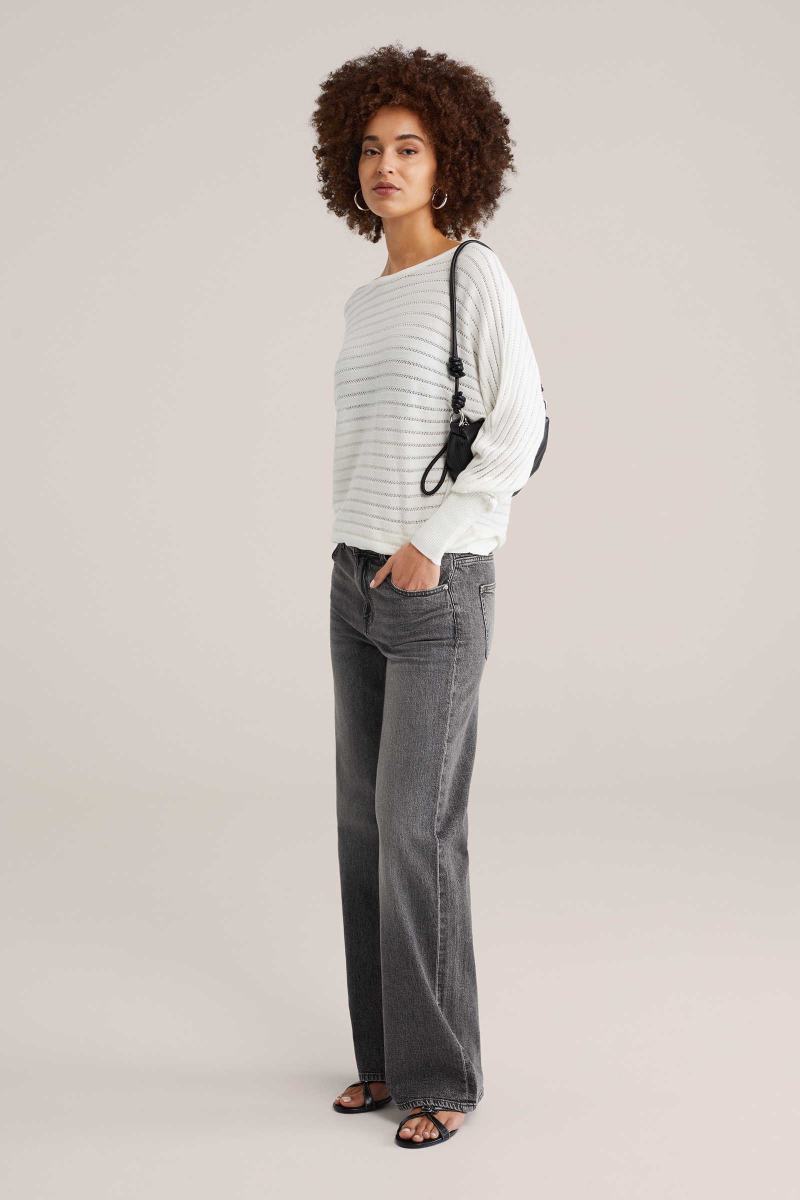 Dames trui met opengewerkt structuur